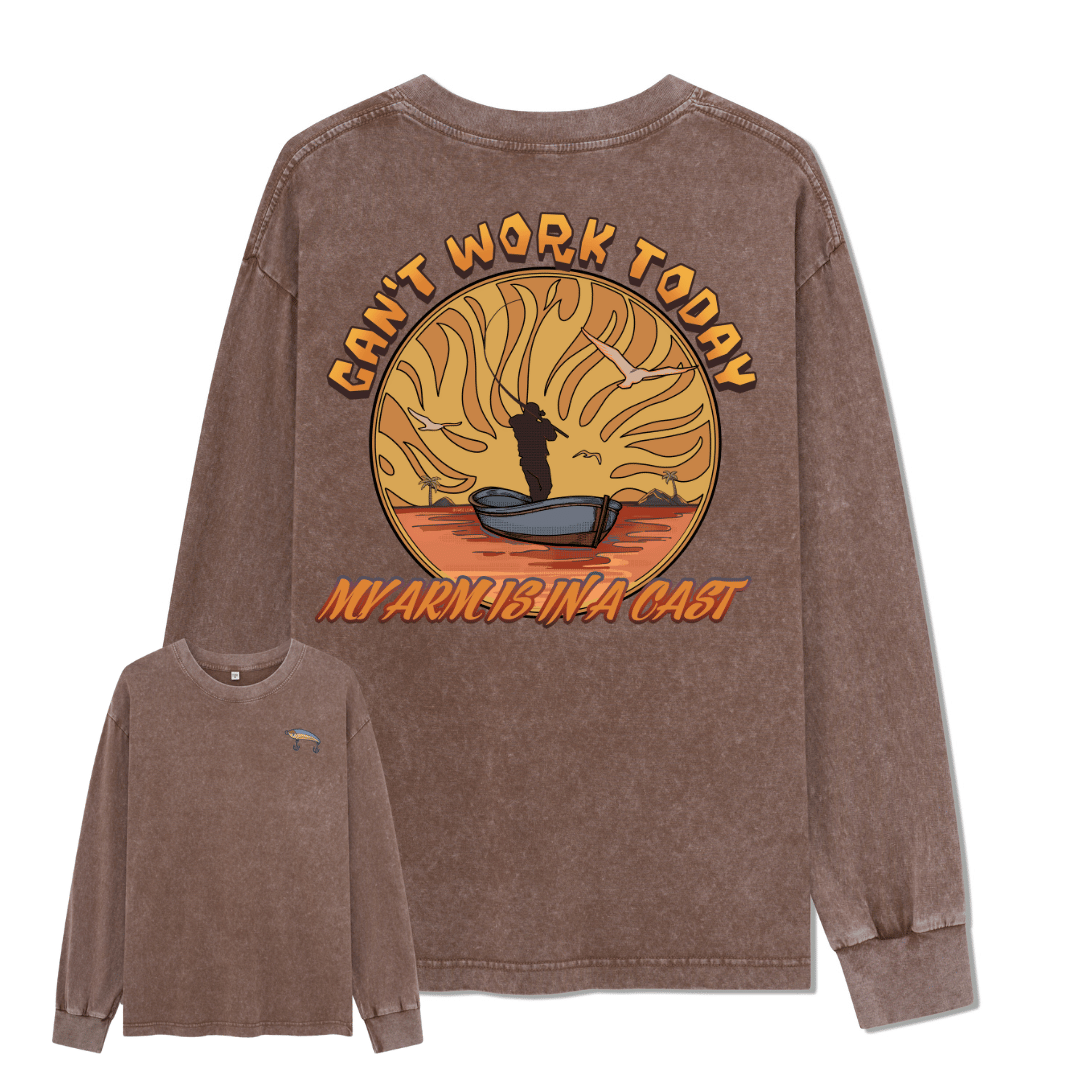 Can't Work Today Washed Long Sleeve Top