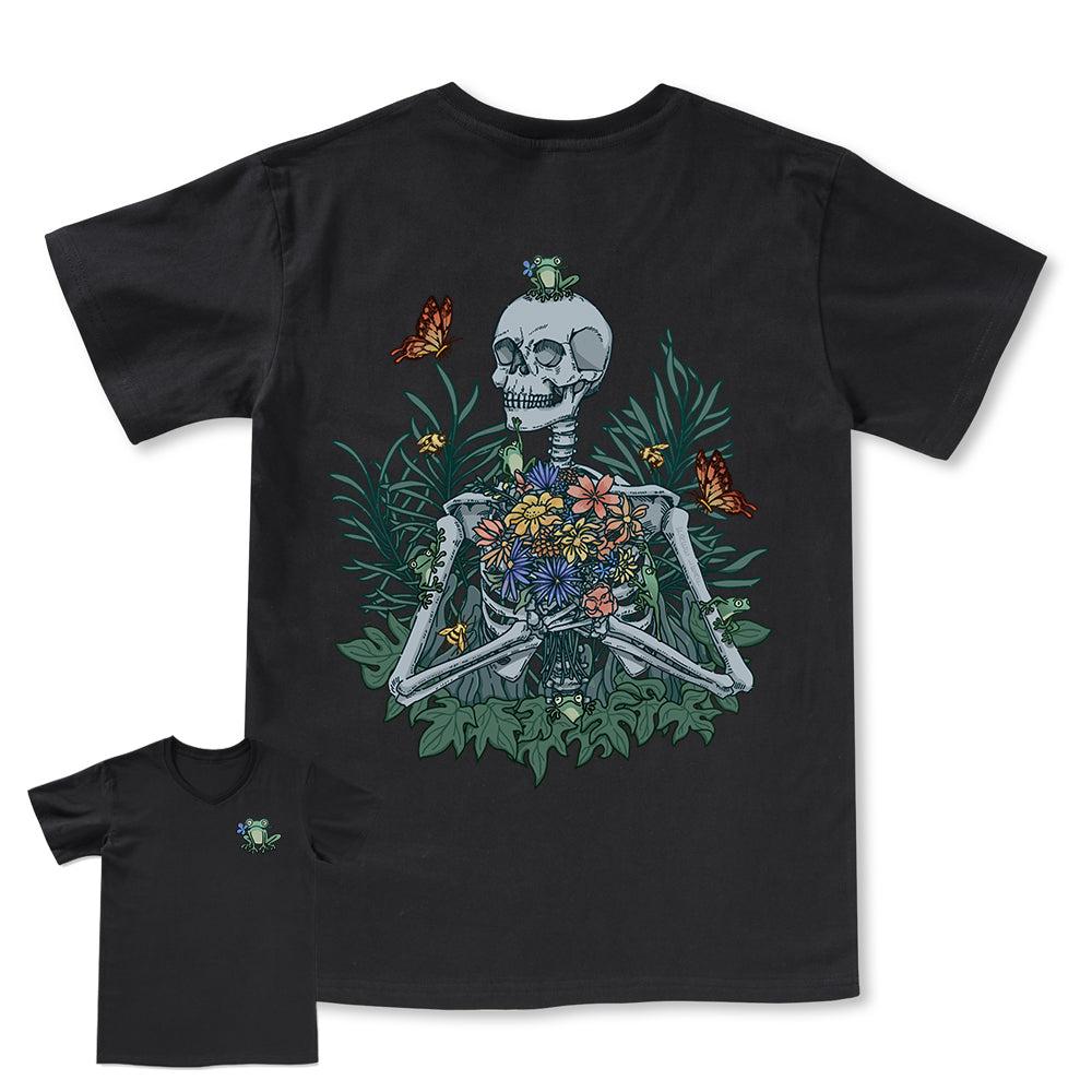 Freeleaf Rebirth in Bloom Unisex Nature Inspired V-neck Tee