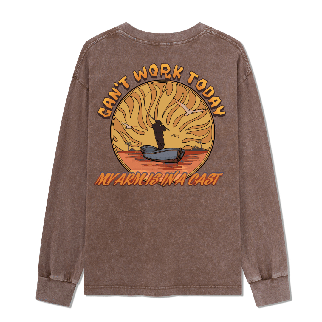 Can't Work Today Washed Long Sleeve Top