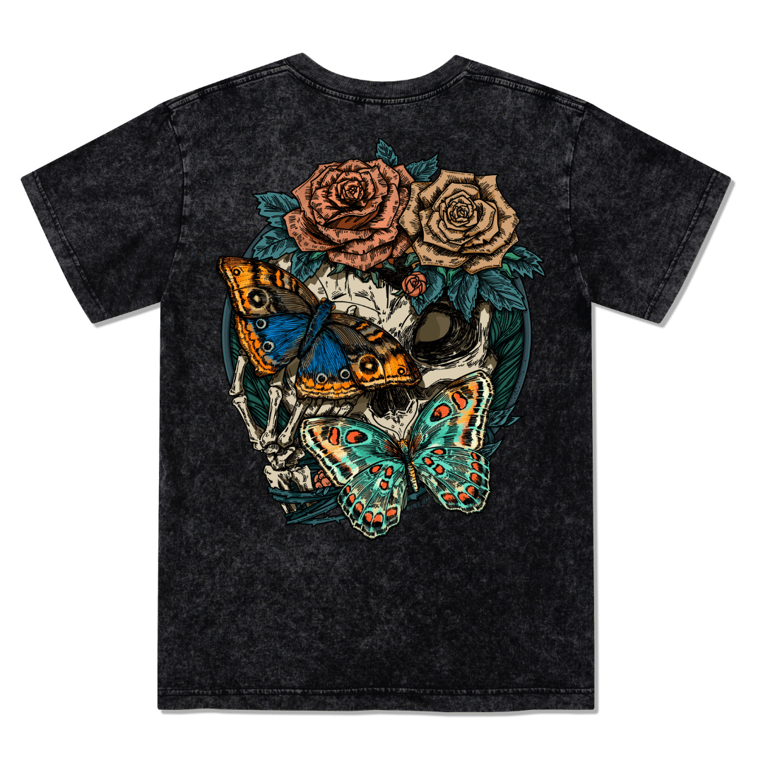 Floral Skull Washed Tee
