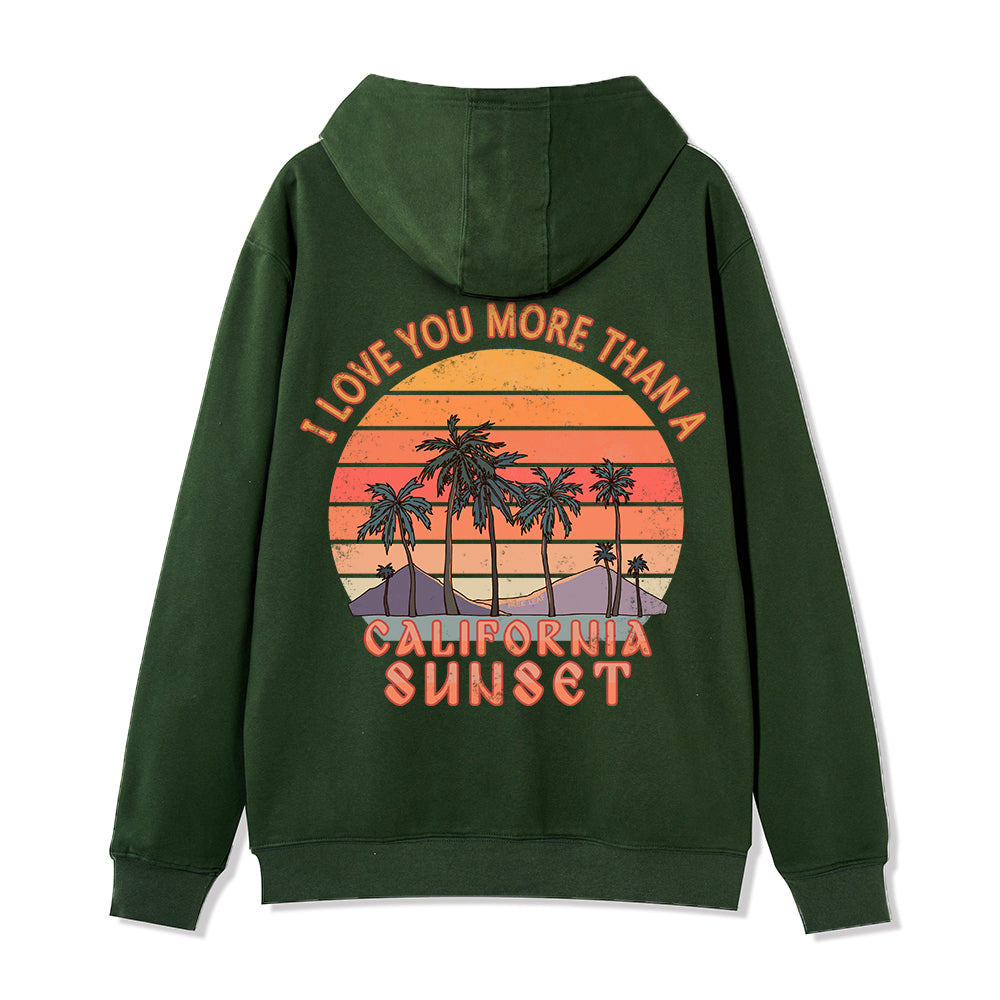 Freeleaf Sunset Reverie Unisex Back-printed Fleece Full-Zip Hoodie