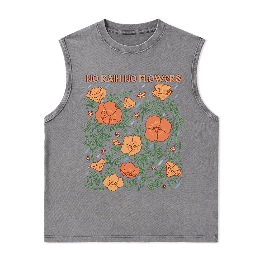Freeleaf No Rain No Flowers Unisex Washed Tank Top