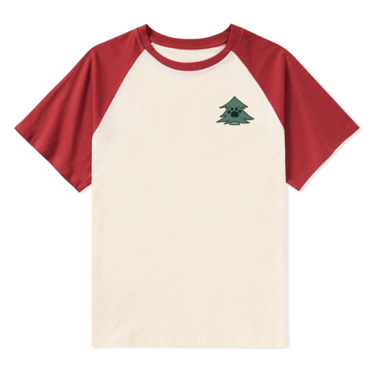 Hiking & Dogs Adventure Raglan Short Sleeve Top