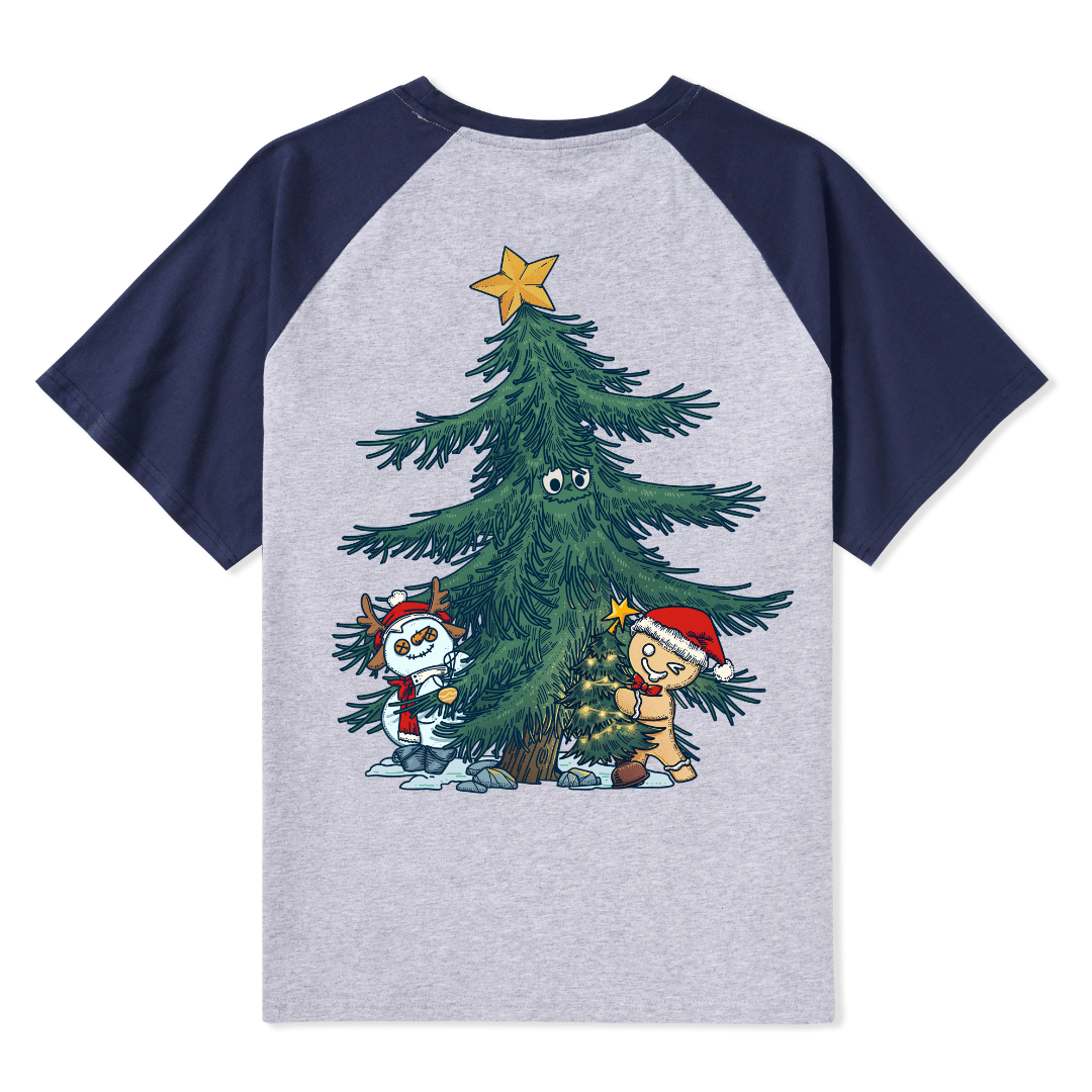 Merry Christmas Raglan Short Sleeve Top