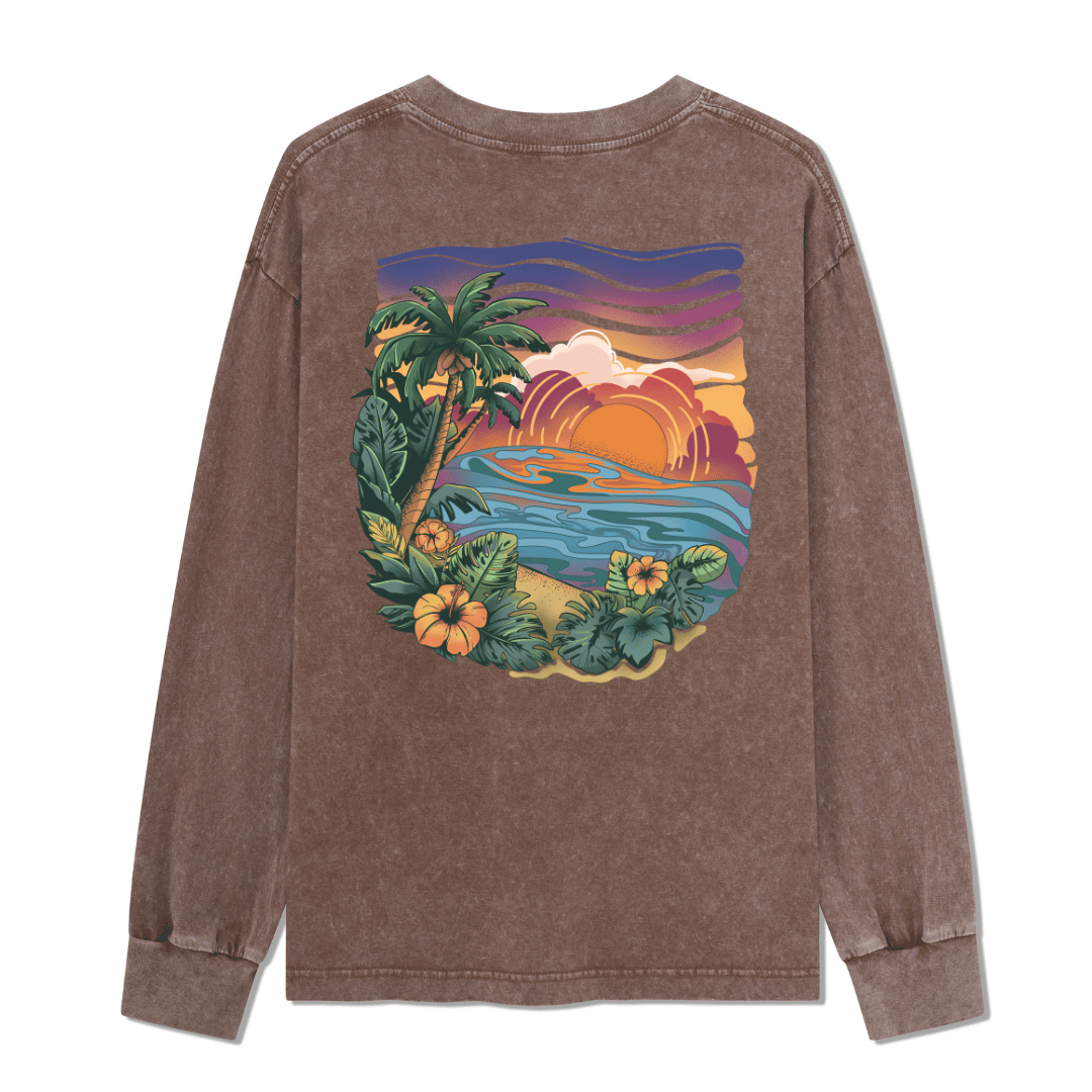 Golden Beach Washed Long Sleeve Top