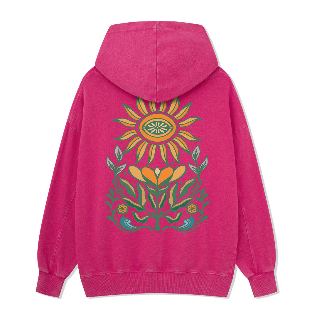 Sunflower Back-printed Washed Hoodie