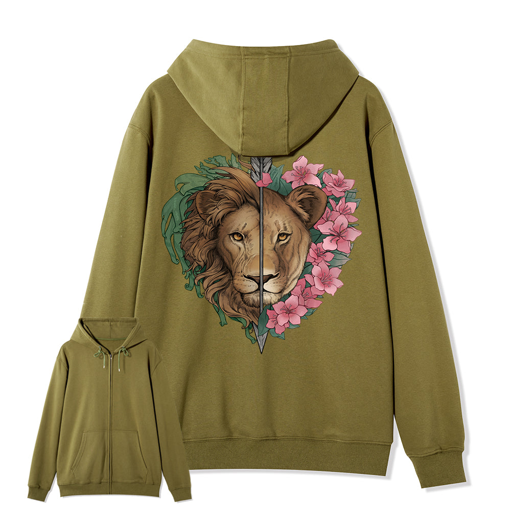 Freeleaf Wild at Heart Full-Zip Back-printed Hoodie