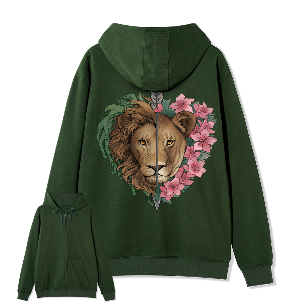 Freeleaf Wild at Heart Full-Zip Back-printed Hoodie