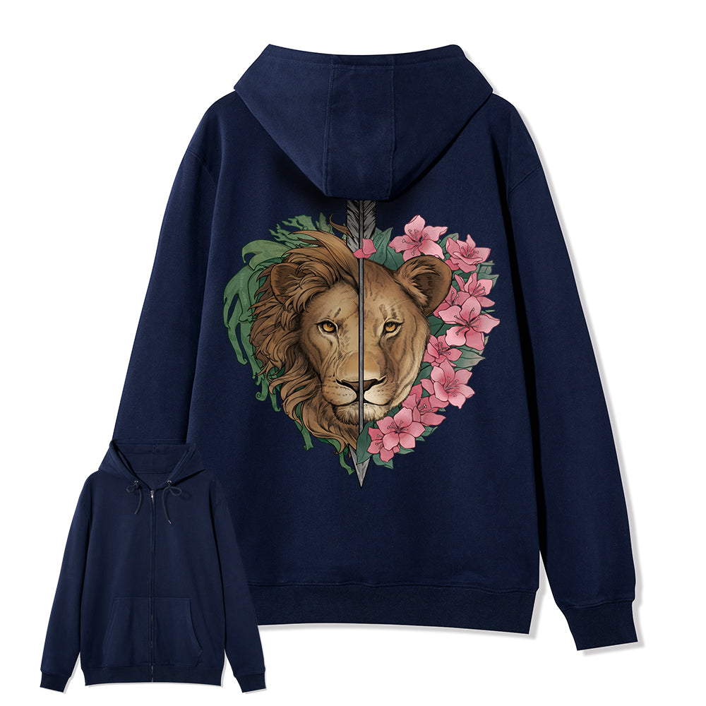 Freeleaf Wild at Heart Full-Zip Back-printed Hoodie