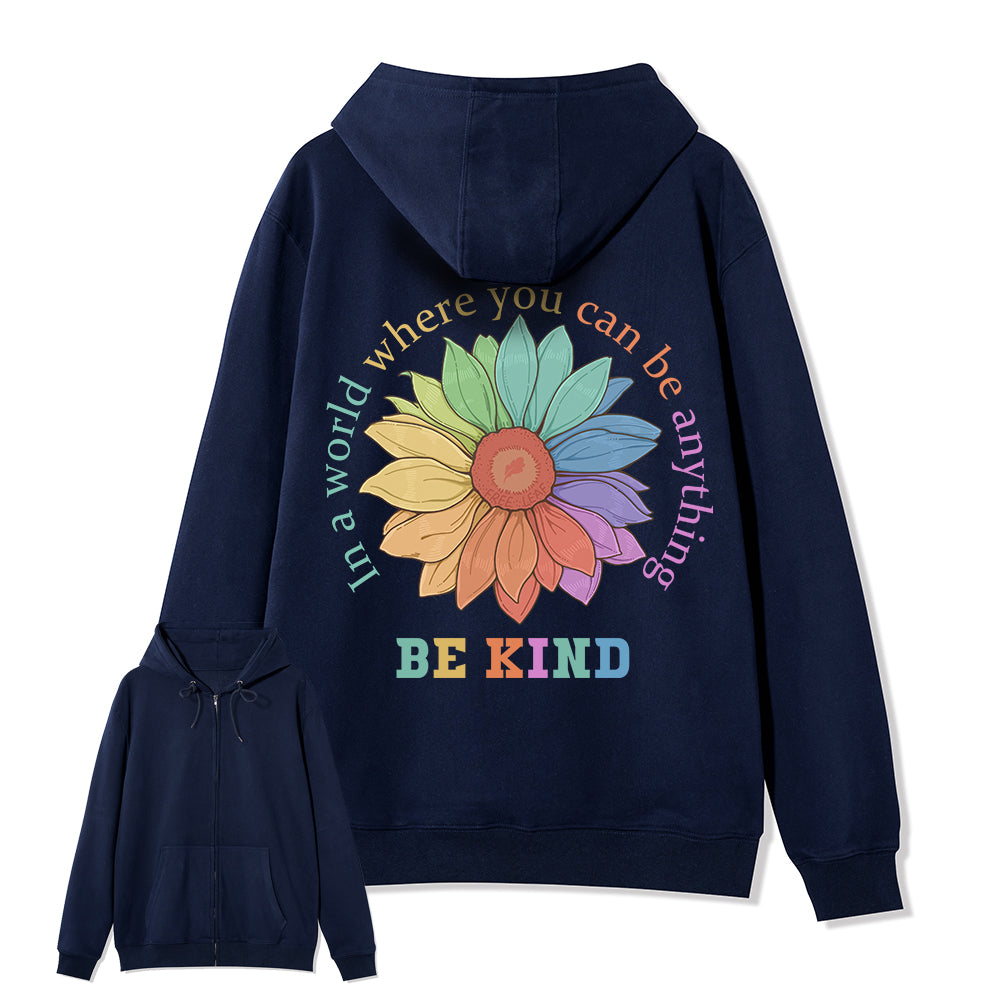 Freeleaf Be Kind Full-Zip Back-printed Hoodie