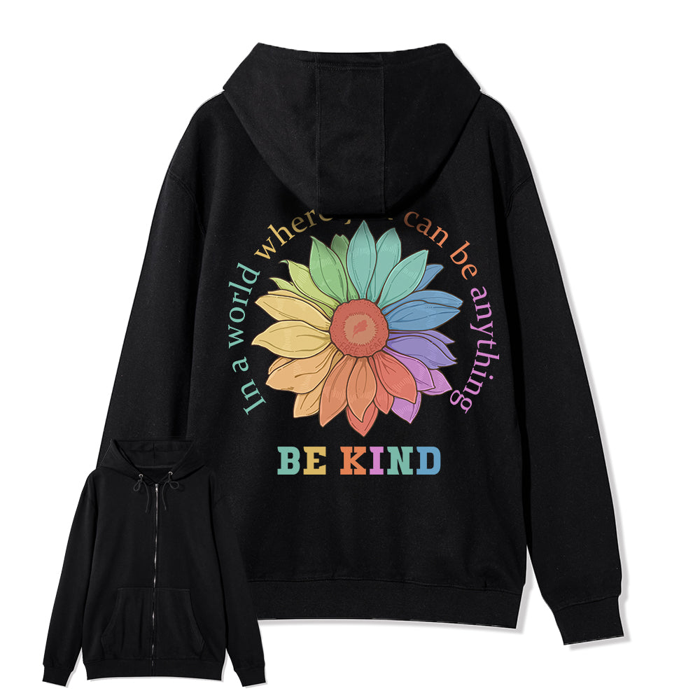 Freeleaf Be Kind Full-Zip Back-printed Hoodie