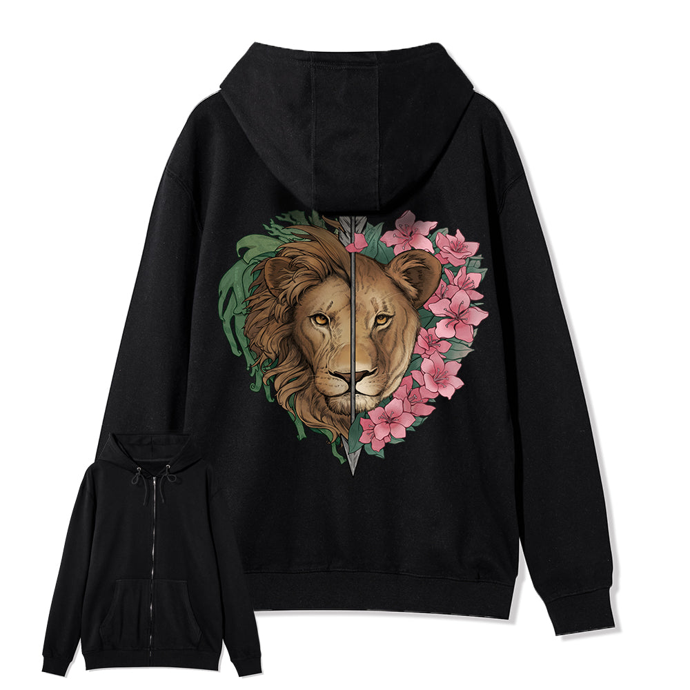Freeleaf Wild at Heart Full-Zip Back-printed Hoodie