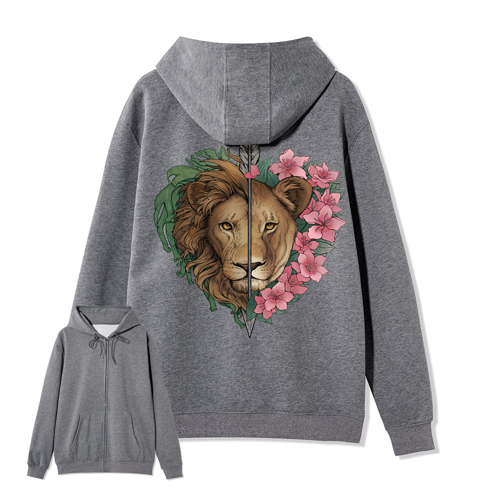 Freeleaf Wild at Heart Full-Zip Back-printed Hoodie