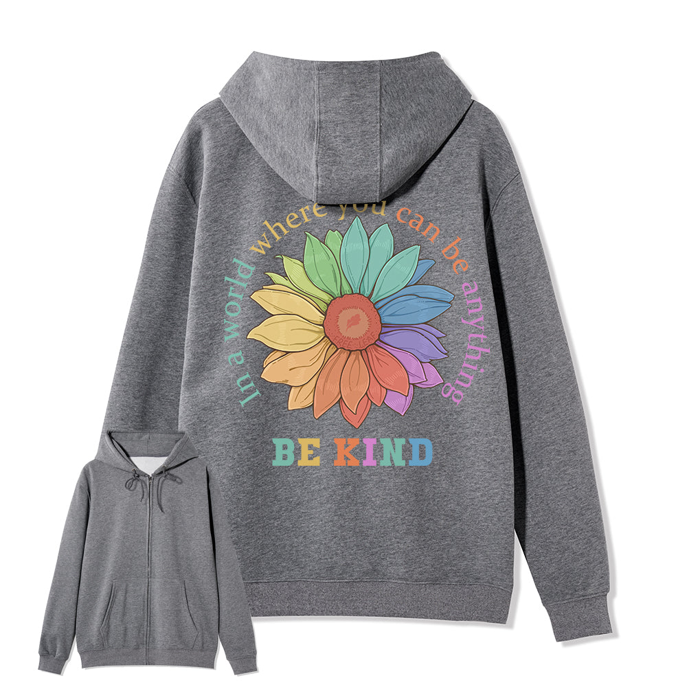 Freeleaf Be Kind Full-Zip Back-printed Hoodie