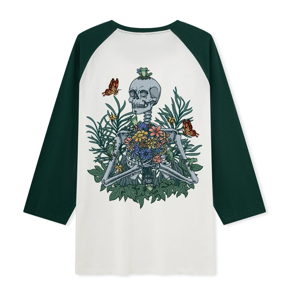 Freeleaf Rebirth in Bloom Unisex Nature Inspired Raglan Sleeve Top