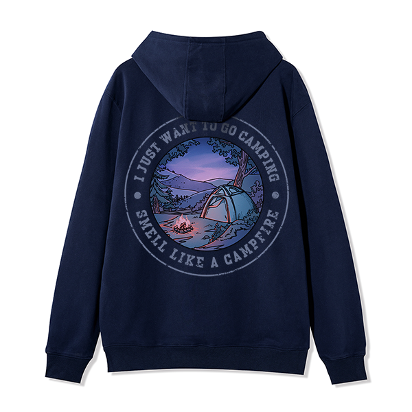 Freeleaf Just Want To Go Camping Unisex Nature Inspired Fleece Full-Zip Hoodie