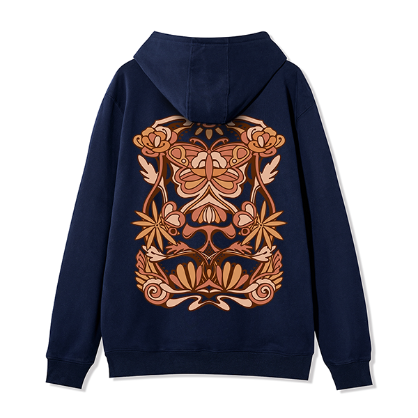 freeleaf-spring-butterfly-back-printed-unisex-nature-inspired-fleece-full-zip-hoodie