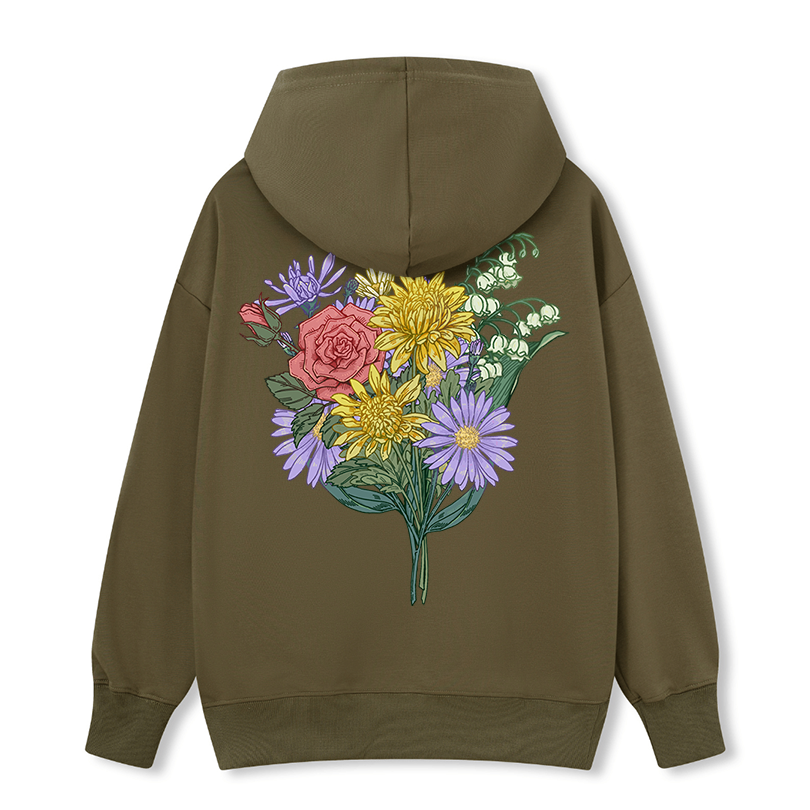 Freeleaf Symphony of Flowers Unisex Nature Inspired Hoodie