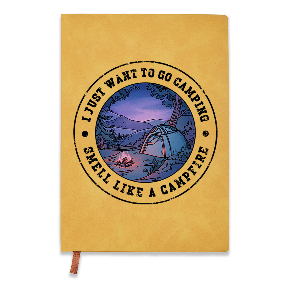 Freeleaf Just Want To Go Camping Vintage Leather Journal Notebook