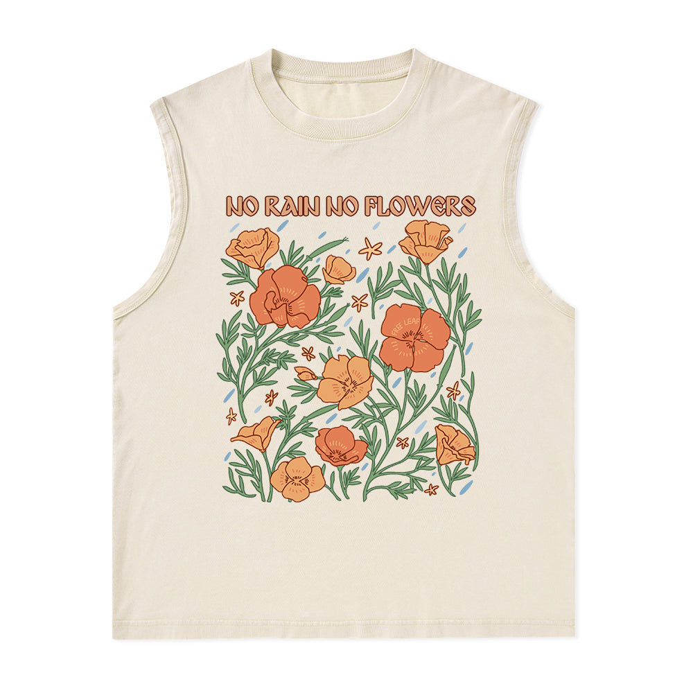 Freeleaf No Rain No Flowers Unisex Washed Tank Top