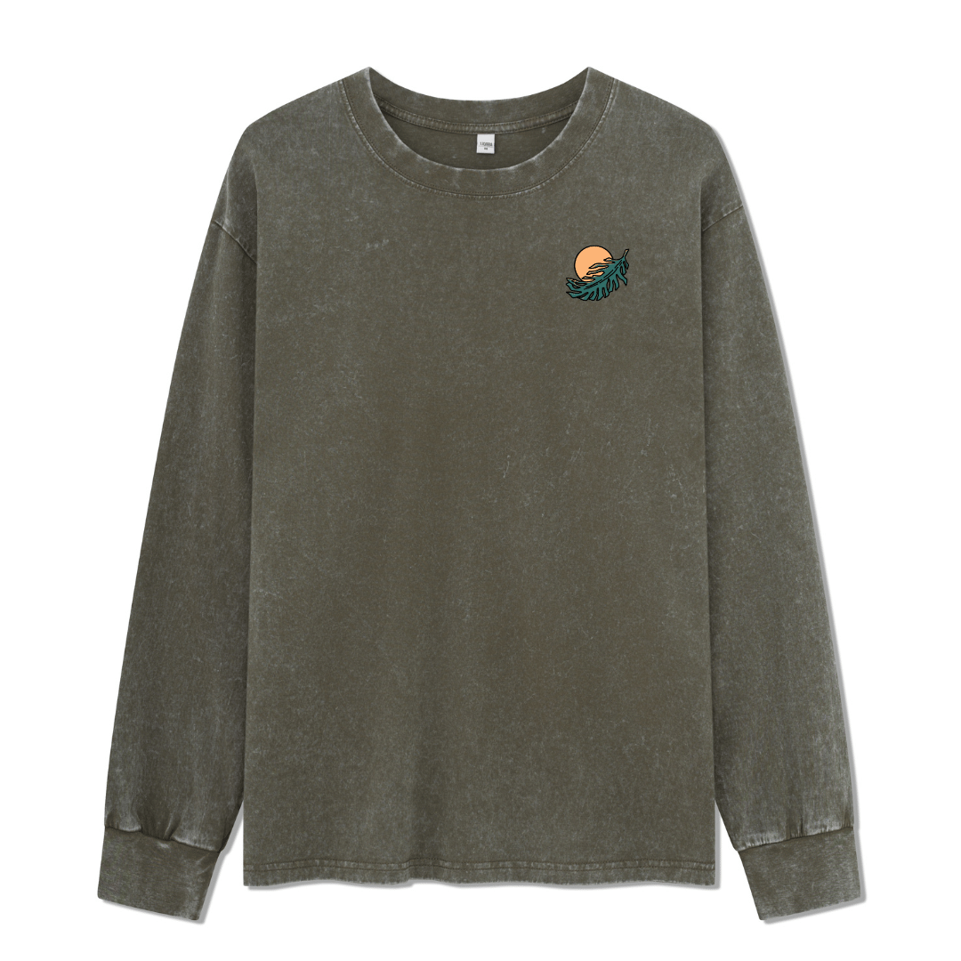 Hawaiian Vacation Washed Long Sleeve Top