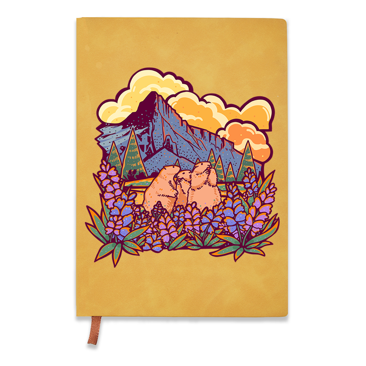Freeleaf Mount Rainier National Park Vintage Leather Notebook