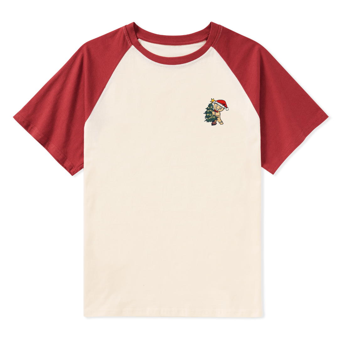 Merry Christmas Raglan Short Sleeve Top