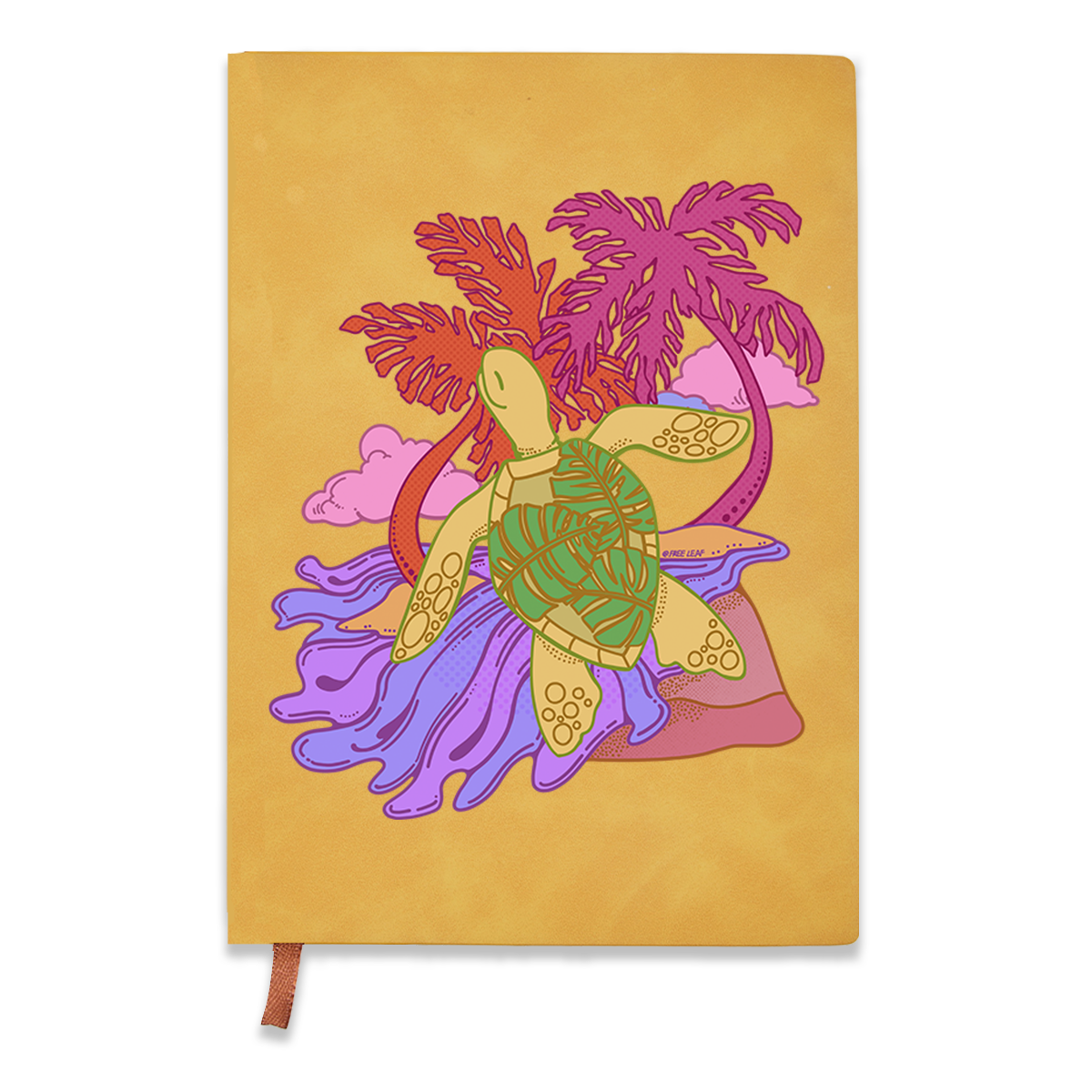 Freeleaf Hawaiian Green Sea Turtle Vintage Leather Journal Notebook