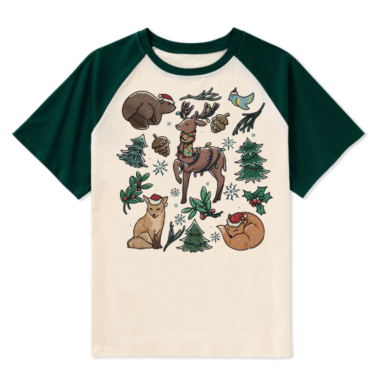 Yellowstone Christmas Wonderland Raglan Short Sleeve Top