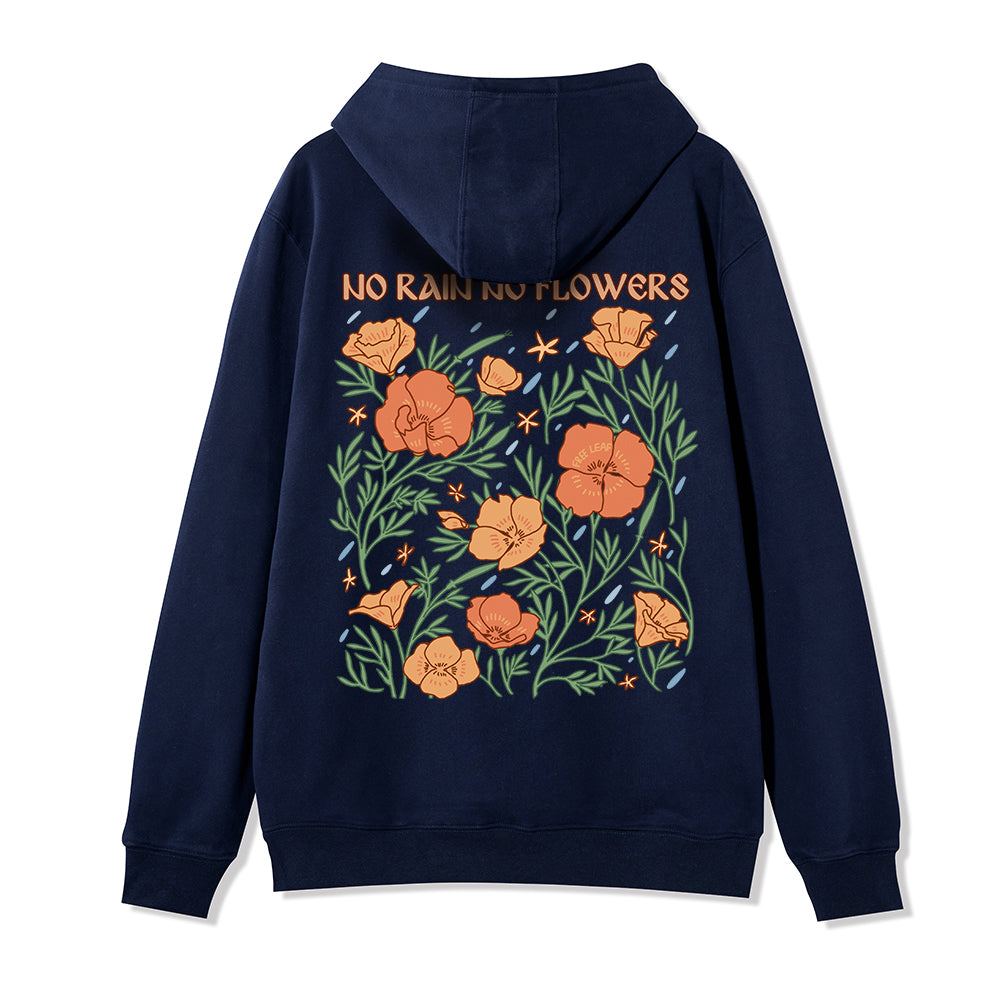 Freeleaf No Rain No Flowers Full-Zip Back-printed Hoodie