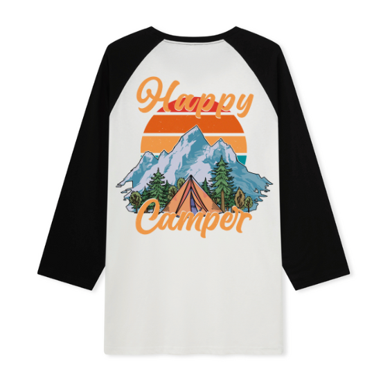 Happy Camper Raglan Long Sleeve Top