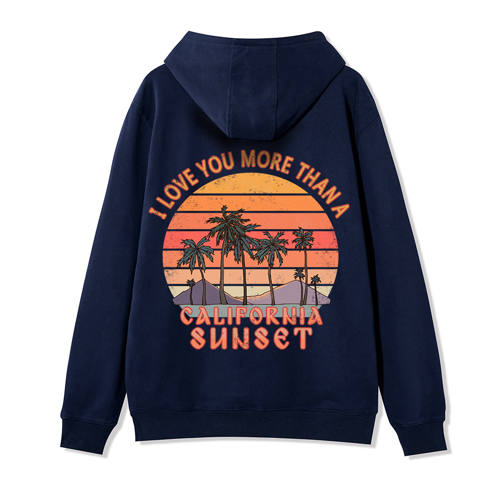 Freeleaf Sunset Reverie Unisex Back-printed Fleece Full-Zip Hoodie
