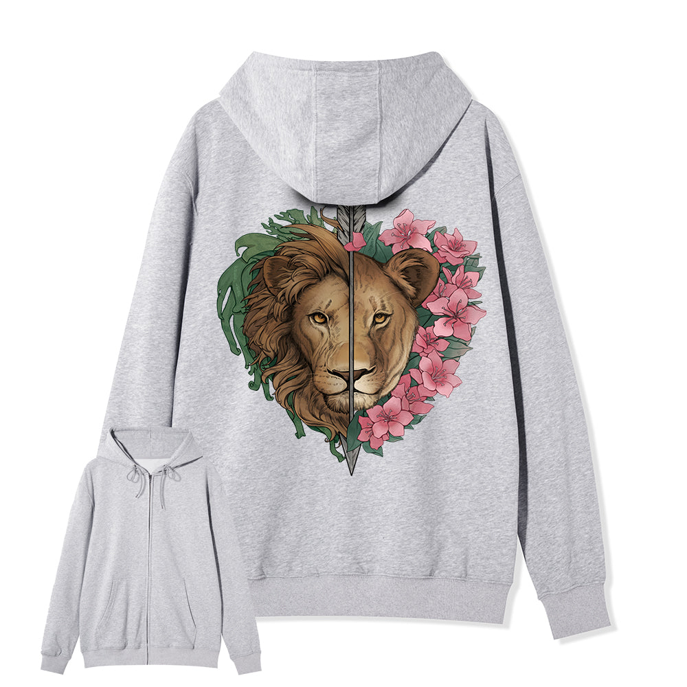 Freeleaf Wild at Heart Full-Zip Back-printed Hoodie