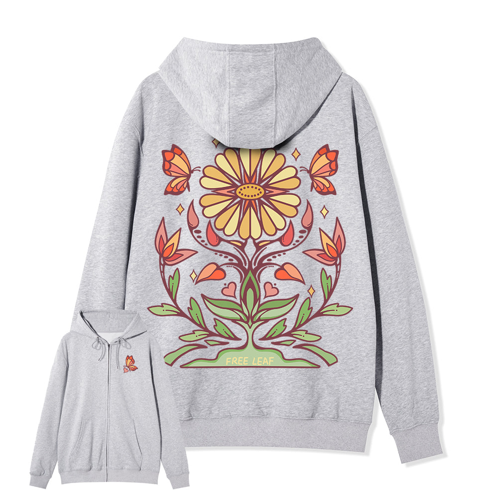 Freeleaf Elf Viligis Unisex Nature Inspired Fleece Full-Zip Hoodie