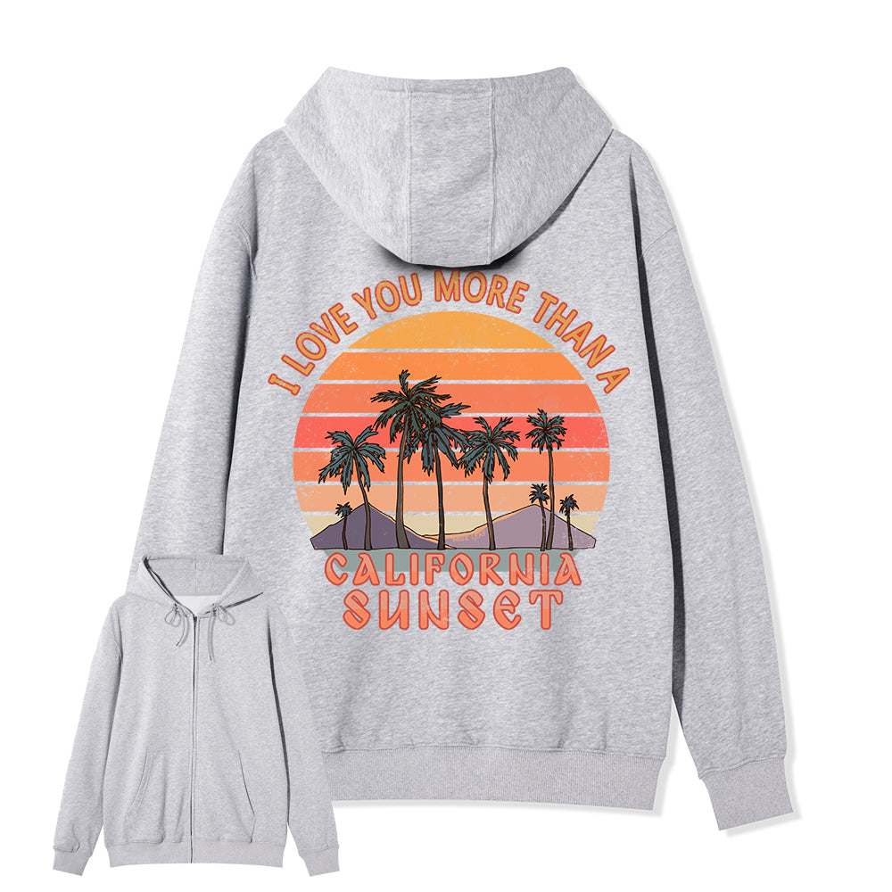Freeleaf Sunset Reverie Unisex Back-printed Fleece Full-Zip Hoodie