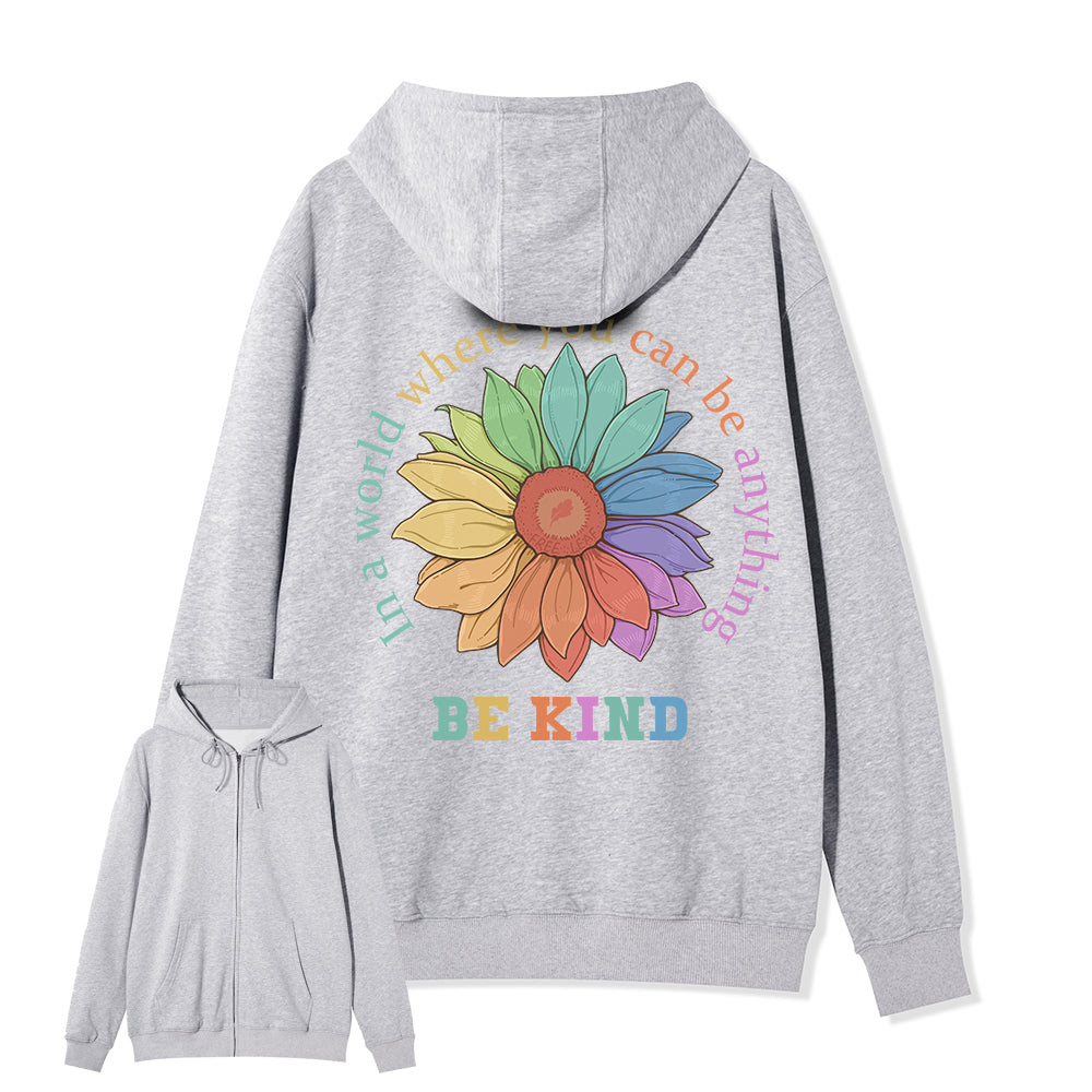 Freeleaf Be Kind Full-Zip Back-printed Hoodie