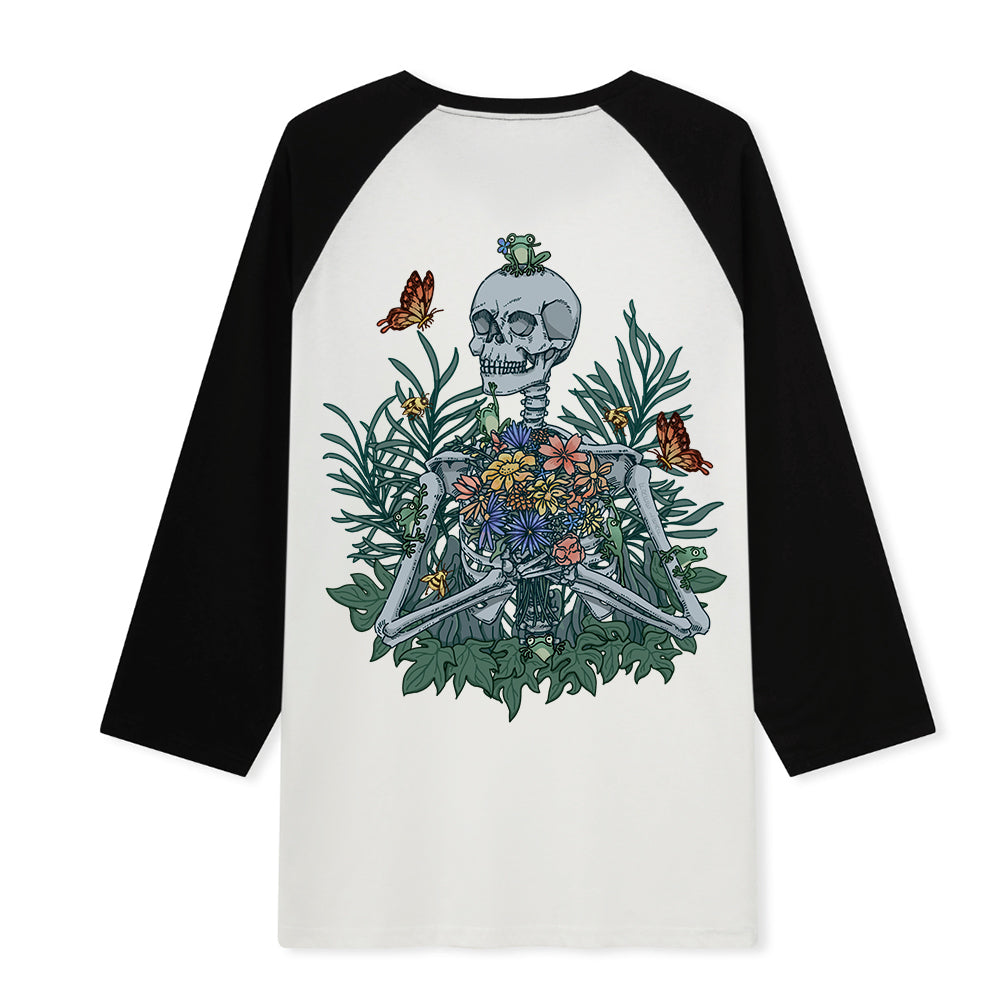 Freeleaf Rebirth in Bloom Unisex Nature Inspired Raglan Sleeve Top