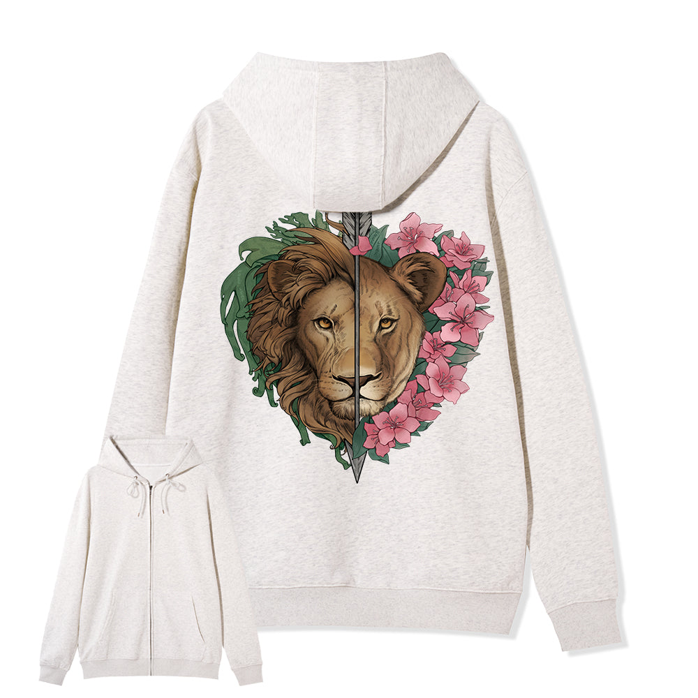 Freeleaf Wild at Heart Full-Zip Back-printed Hoodie