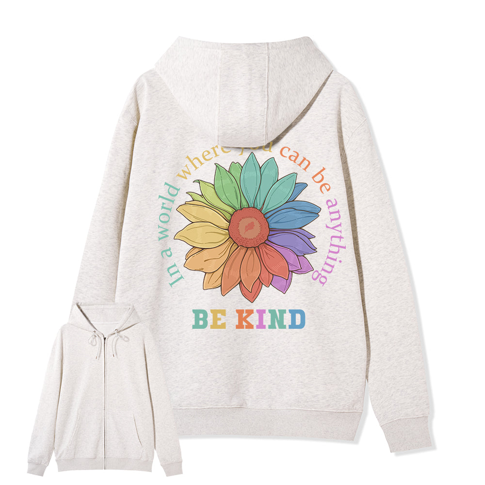 Freeleaf Be Kind Full-Zip Back-printed Hoodie