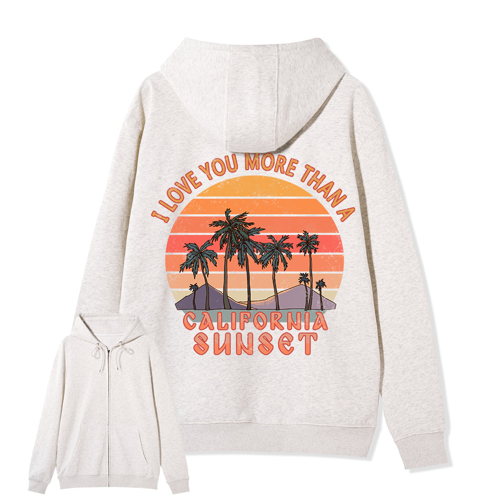 Freeleaf Sunset Reverie Unisex Back-printed Fleece Full-Zip Hoodie