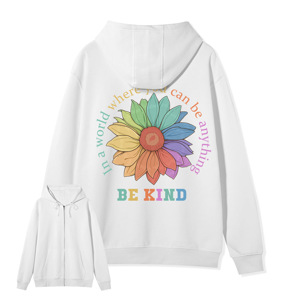 Freeleaf Be Kind Full-Zip Back-printed Hoodie