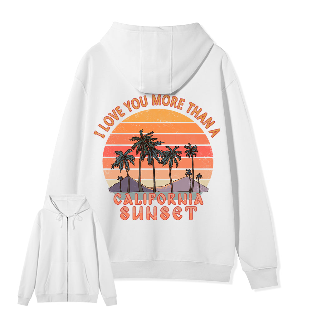 Freeleaf Sunset Reverie Unisex Back-printed Fleece Full-Zip Hoodie