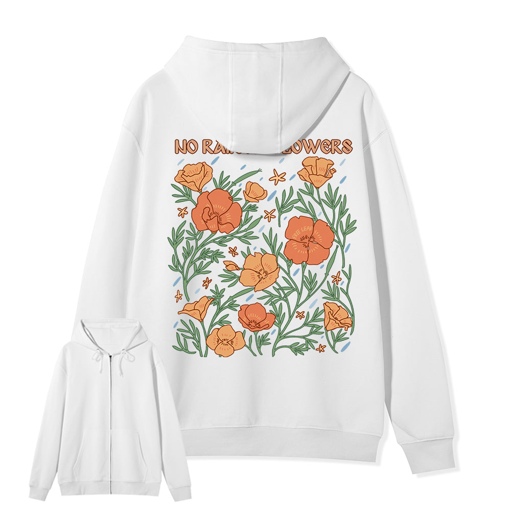 Freeleaf No Rain No Flowers Full-Zip Back-printed Hoodie