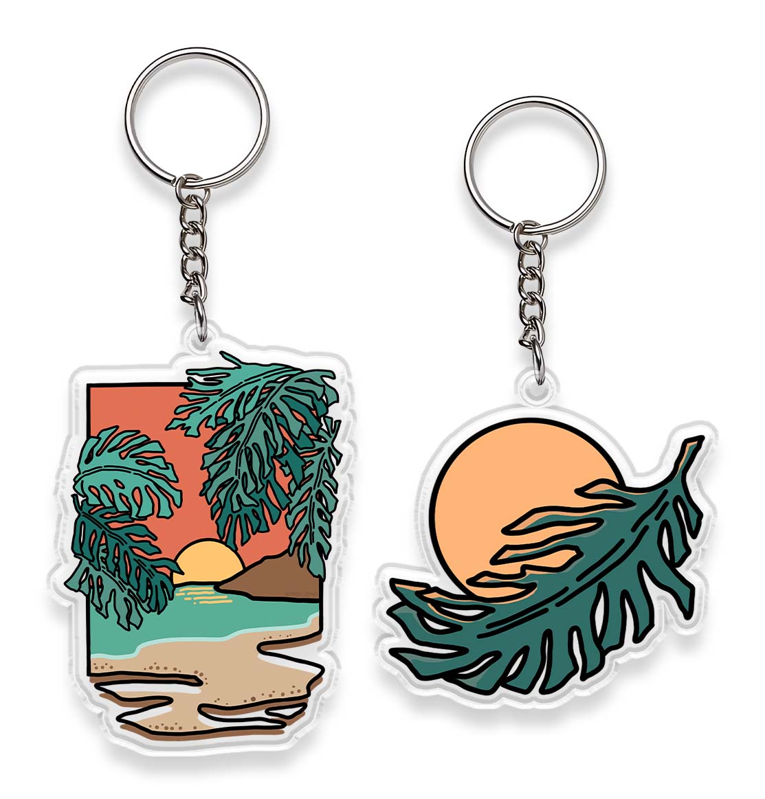 Freeleaf Hawaiian Vacation Double-Sided Acrylic Keychain