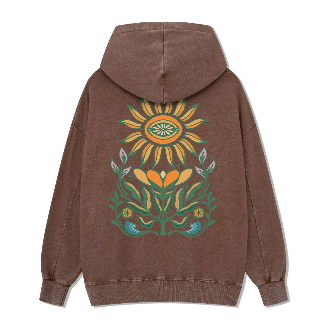 Sunflower Back-printed Washed Hoodie