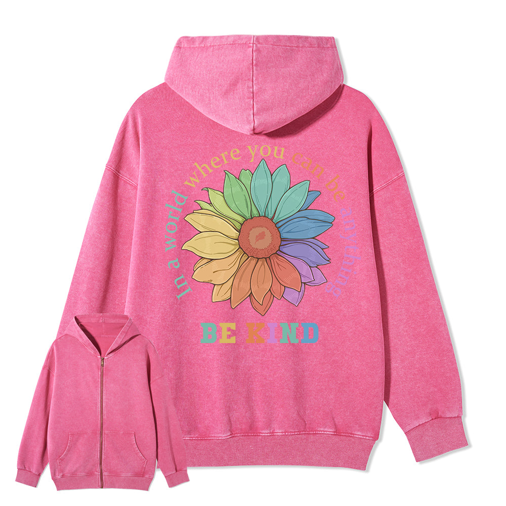 Freeleaf Be Kind Full-Zip Back-printed Hoodie