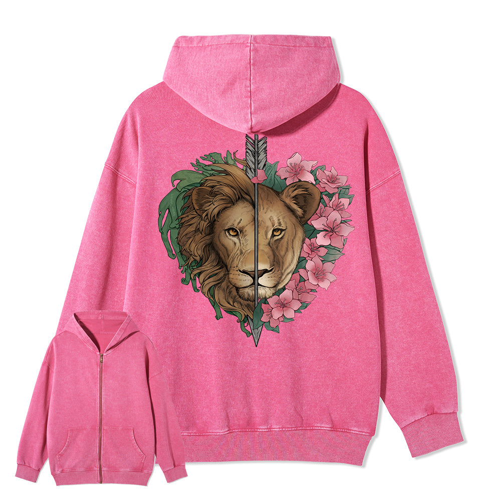 Freeleaf Wild at Heart Full-Zip Back-printed Hoodie