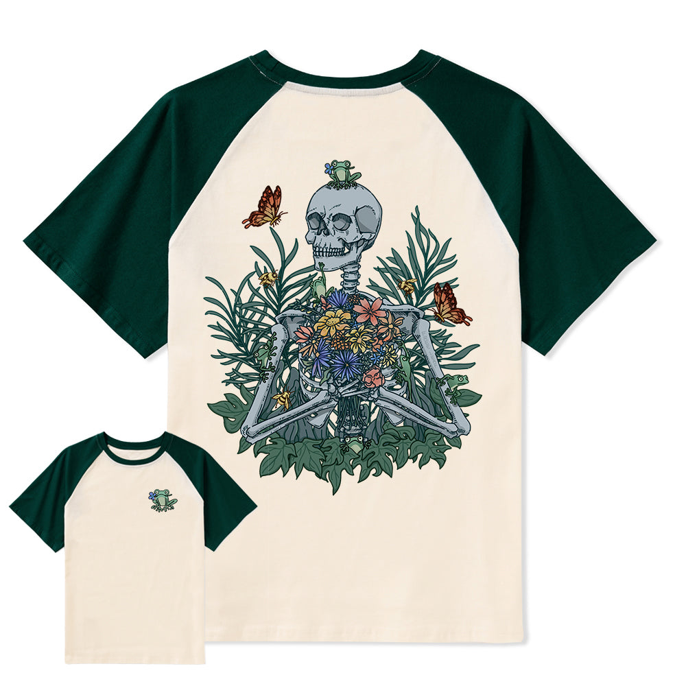 Freeleaf Rebirth in Bloom Unisex Nature Inspired Raglan Sleeve Top
