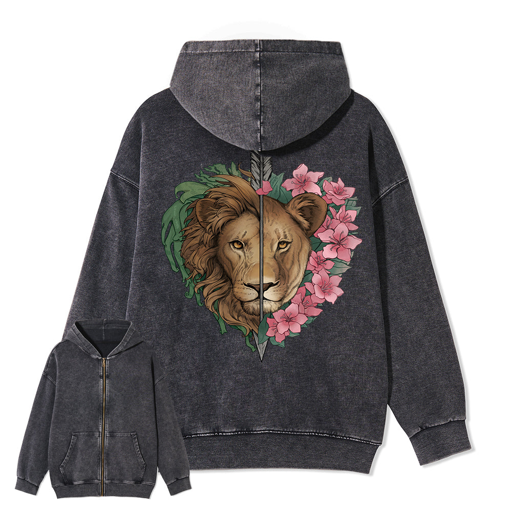 Freeleaf Wild at Heart Full-Zip Back-printed Hoodie