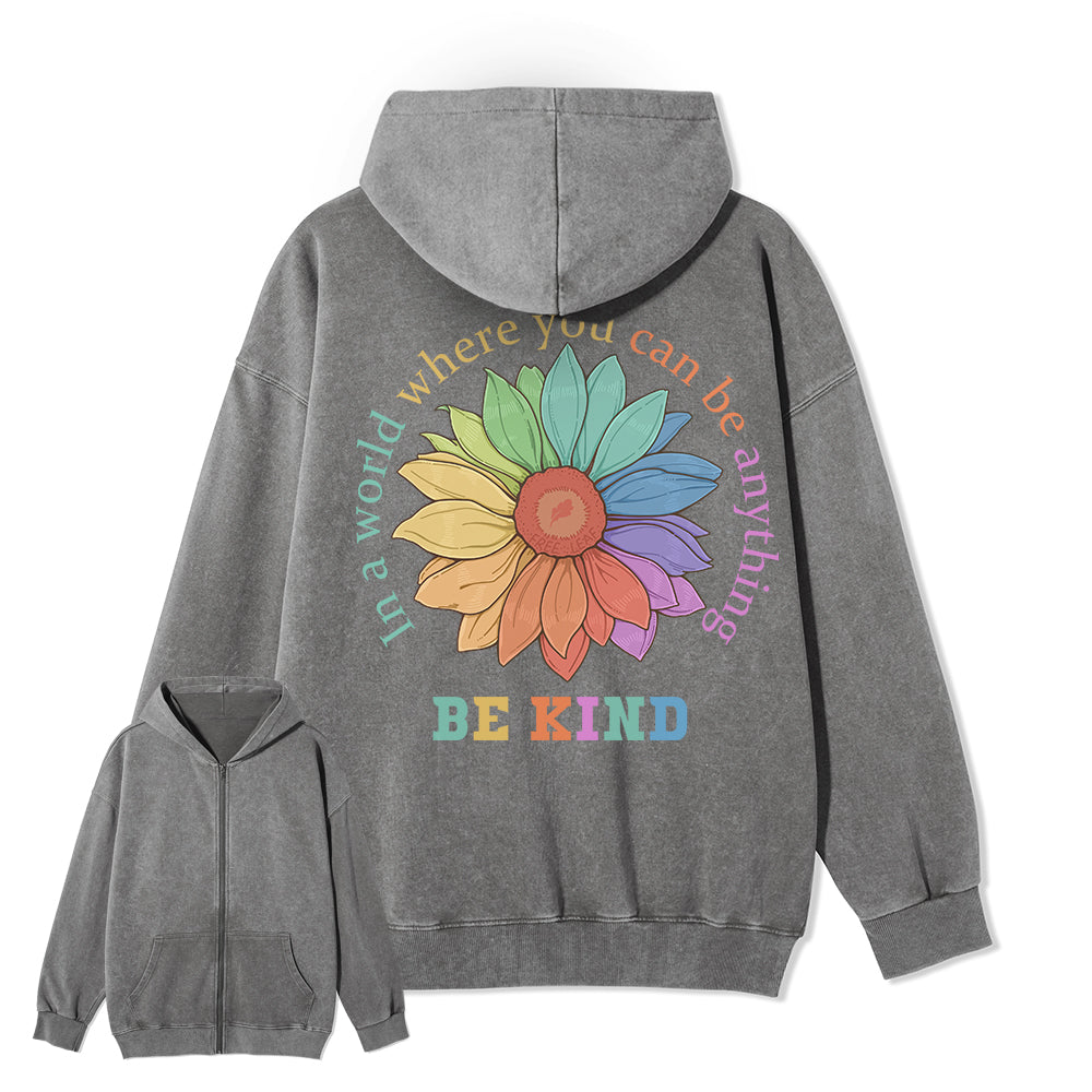Freeleaf Be Kind Full-Zip Back-printed Hoodie